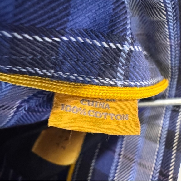 NWOT Robert  Talbott Carmel Blue Plaid 100% COTTON Button Down Casual Shirt Sz M - Picture 5 of 11